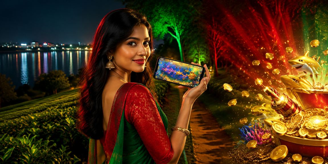 চট্টগ্রামের মাছ ধরার থিমে ace 360 ফিশিং গেম লাল সবুজ